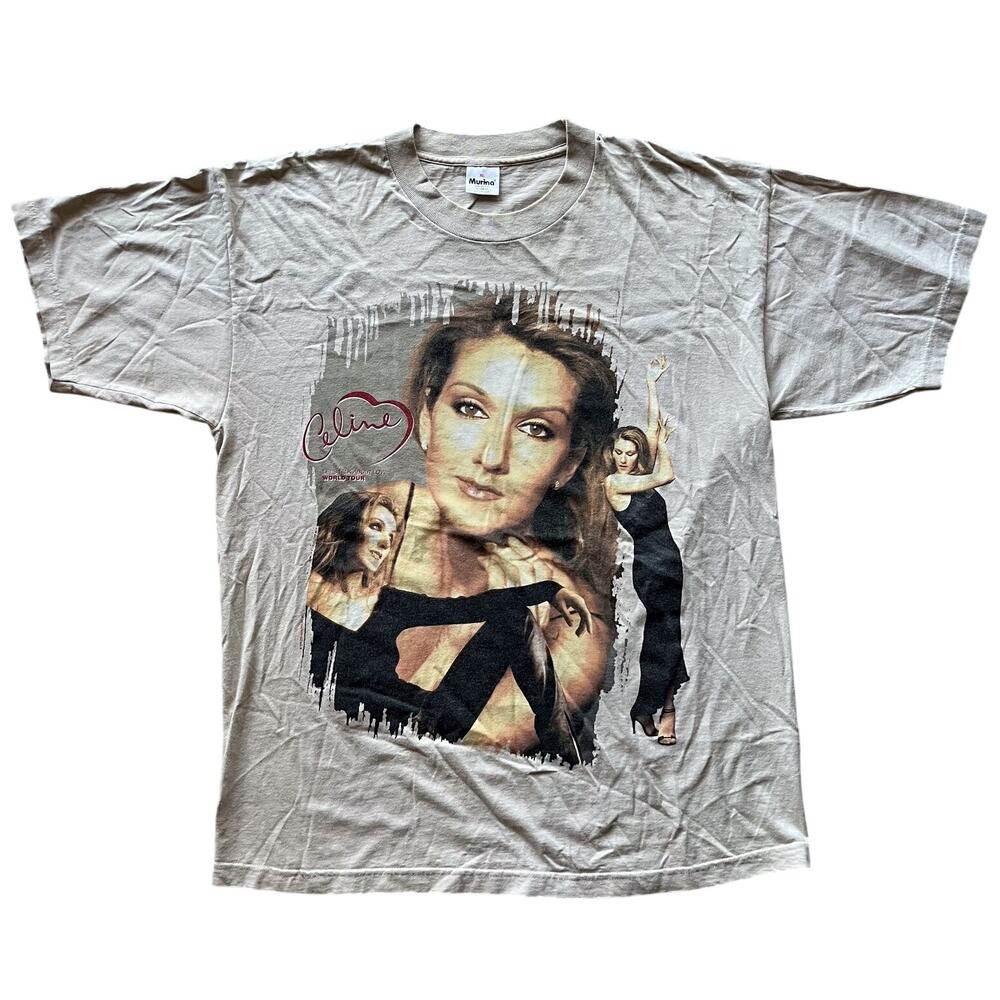 Vintage 1998 Celine Dion Lets Talk About Love World Tour T Shirt Mens XL Rap T